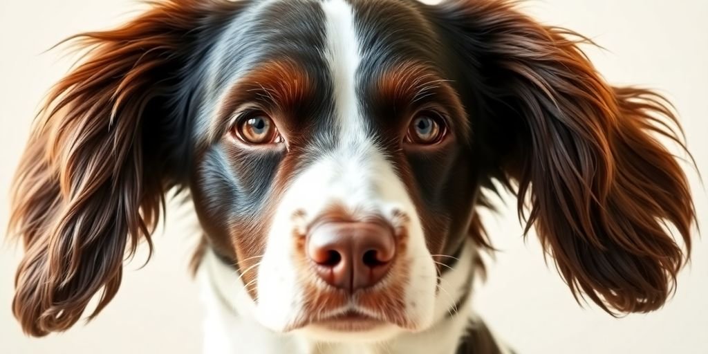 Close-up of an English Springer Spaniel's ears.