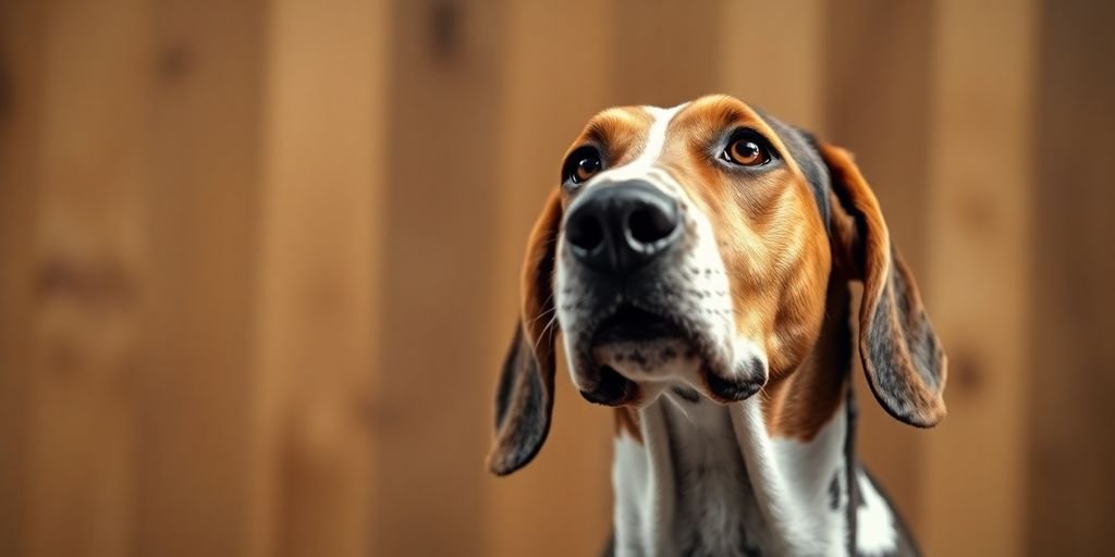 Treeing Walker Coonhound during training to reduce barking.