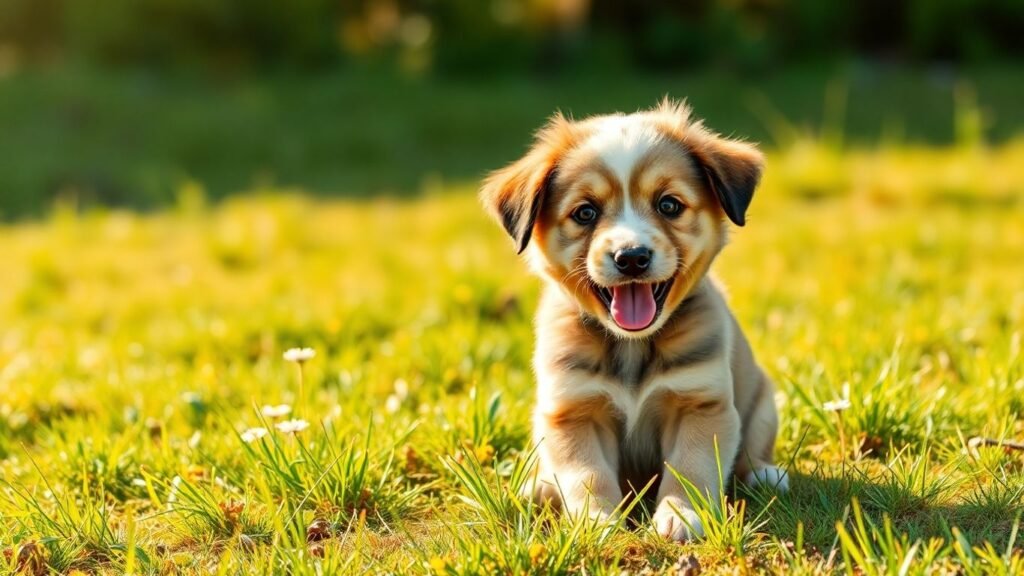 Puppy enjoying nature, safe from fleas and ticks.
